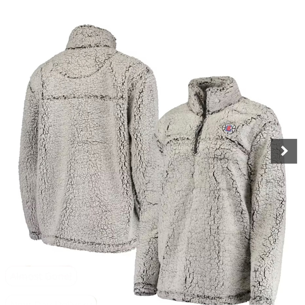 New LA Clippers Women's Sherpa Quarter-Zip Pullover Jacket